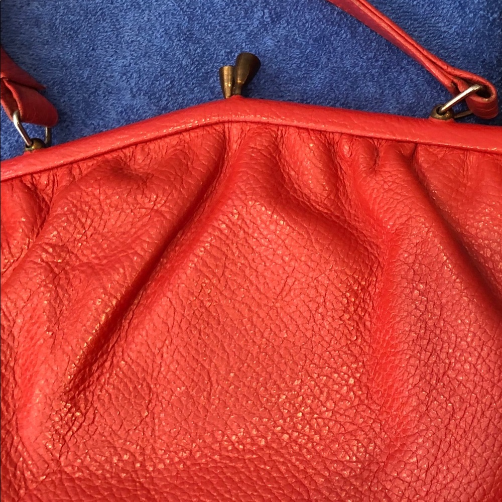 Vintage SPEARO Made In England coral Orange/red handbag